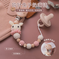 Handmade Crochet Bunny Pacifier Chain for Babies